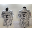 Men's Washington Commanders #5 Jayden Daniels Arctic Camo 2024 FUSE Salute to Service Limited Stitched Jersey