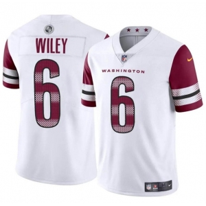 Men's Washington Commanders #6 Michael Wiley White 2024 Vapor Limited Football Stitched Jersey