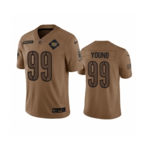 Men's Washington Commanders #99 Chase Young 2023 Brown Salute To Service Limited Football Stitched Jersey