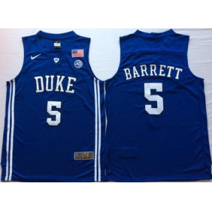 Duke Blue Devils #5 RJ Barrett Blue Elite Nike College Basketball Jersey