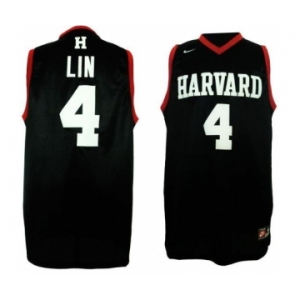 Harvard University #4 Jeremy Lin Black Swingman Jerseys