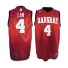 Harvard University #4 Jeremy Lin Red Swingman Jerseys