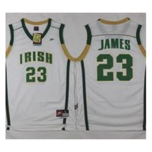 High School #23 LeBron James White Irish High School Stitched Basketball Jersey