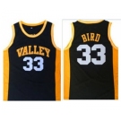 High School #33 Larry Bird Black Springs Valley  Stitched Basketball Jersey