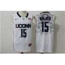 Huskies #15 Kemba Walker White Basketball Stitched NCAA Jersey