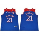 Kansas Jayhawks #21 Joel Embiid Royal Blue Basketball Stitched NCAA Jersey