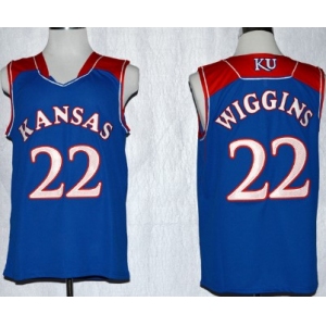 Kansas Jayhawks #22 Andrew Wiggins Blue Jersey