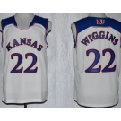 Kansas Jayhawks #22 Andrew Wiggins White Jersey