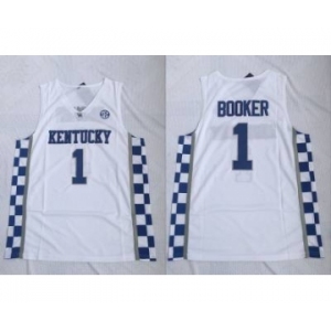 Kentucky Wildcats #1 Devin Booker White College Basketball Jersey