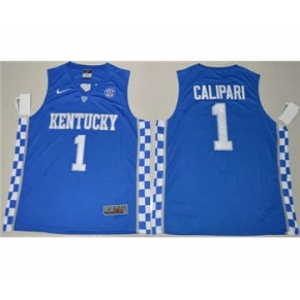 Kentucky Wildcats #1 John Calipari Royal Blue Basketball Elite Stitched NCAA Jersey