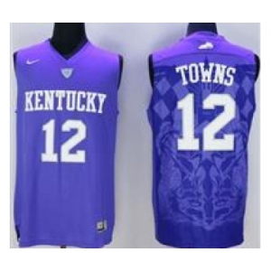 Kentucky Wildcats #12 Karl-Anthony Towns Blue Basketball Stitched NCAA Jersey
