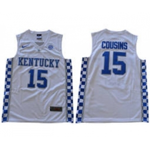 Kentucky Wildcats #15 DeMarcus Cousins White Basketball Elite Stitched NCAA Jerse
