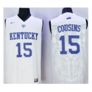 Kentucky Wildcats #15 DeMarcus Cousins White Basketball Stitched NCAA Jersey