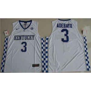 Kentucky Wildcats #3 Edrice Adebayo White Basketball  Stitched NCAA Jersey