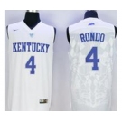 Kentucky Wildcats #4 Rajon Rondo White Basketball Stitched NCAA Jersey