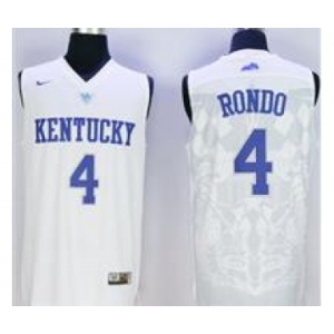 Kentucky Wildcats #4 Rajon Rondo White Basketball Stitched NCAA Jersey