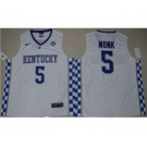 Kentucky Wildcats #5 Malik Monk White Basketball Stitched NCAA Jersey