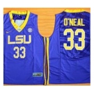 LSU Tigers #33 Shaquille O'Neal Purple Basketball Stitched NCAA Jersey