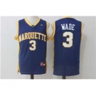 Marquette Golden Eagles 3# Dwyane Wade Blue College Basketball NCAA Jerseys