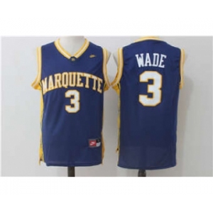 Marquette Golden Eagles 3# Dwyane Wade Blue College Basketball NCAA Jerseys