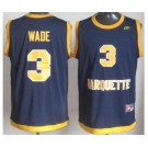 Marquette Golden Eagles #3 Dwyane Wade Navy Blue College Basketball NCAA Jerseys