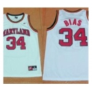 Maryland Terrapins #34 Len Bias White Basketball Stitched NCAA Jersey