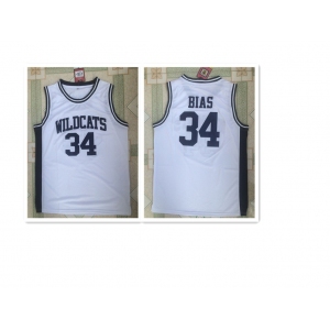 Maryland Terrapins #34 Len Bias White-Black Basketball Stitched NCAA Jersey