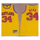 Maryland Terrapins #34 Len Bias Yellow Basketball Stitched NCAA Jersey