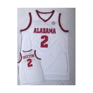 Men's Alabama Crimson Tide #2 Collin Sexton White College Basketball Jersey
