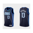 Men's Dallas Mavericks #13 Jalen Brunson Navy Stitched Basketball Jersey