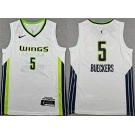 Men's Dallas Wings #5 Paige Bueckers White Stitched Basketball Jersey