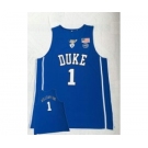 Men's Duke Blue Devils #1 Zion Williamson Blue College Basketball Jersey