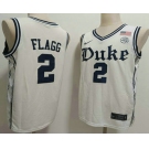 Men's Duke Blue Devils #2 Cooper Flagg White Alternate College Basketball Jersey