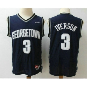 Men's Georgetown Hoyas #3 Allen Iverson Black Colleg