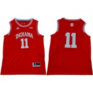 Men's Hoosiers #11 Isiah Thomas Red Big 10 Patch Stitched College Basketball Jersey