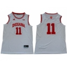 Men's Hoosiers #11 Isiah Thomas White Big 10 Patch Stitched College Basketball Jersey