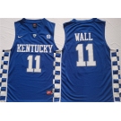 Men's Kentucky Wildcats #11 John Wall Blue Stitched Jersey