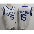 Men's Kentucky Wildcats #15 Reed Sheppard White Stitched Jersey