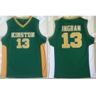 Men's Kinston High School #13 Brandon Ingram Green Retro Swingman Stitched Basketball Jersey