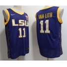 Men's LSU Tigers #11 Hailey Van Lith Purple Stitched Jersey
