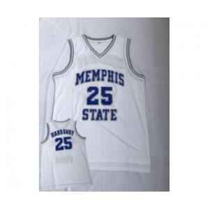 Men's Memphis Tigers #25 Penny Hardaway White College Basketball Jersey