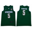 Men's Michigan State Spartans #5 Cassius Winston Green 2019 Stitched College Basketball Jersey