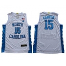 Men's North Carolina #15 Vince Carter White Stitched College Basketball Jersey