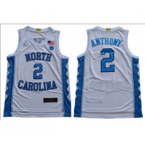 Men's North Carolina #2 Cole Anthony White Stitched College Basketball Jersey