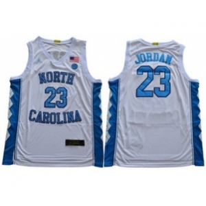 Men's North Carolina #23 Michael Jordan White Stitched College Basketball Jersey
