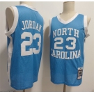 Men's North Carolina Tar Heels #23 Michael Jordan Light Blue Throwback Stitched Jersey