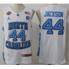 Men's North Carolina Tar Heels #44 Justin Jackson White Final Four Patch College Basketball 2017 Brand Jordan Swingman Stitched NCAA Jersey