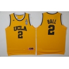Men's UCLA Bruins #2 Lonzo Ball Yellow College Basketball 2017 adidas Swingman Stitched NCAA Jersey
