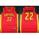Oak Hill Academy #22 Carmelo Anthony Red Swingman Jersey