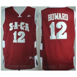 SACA High School Dwight Howard #12 Red Basketball Jersey
